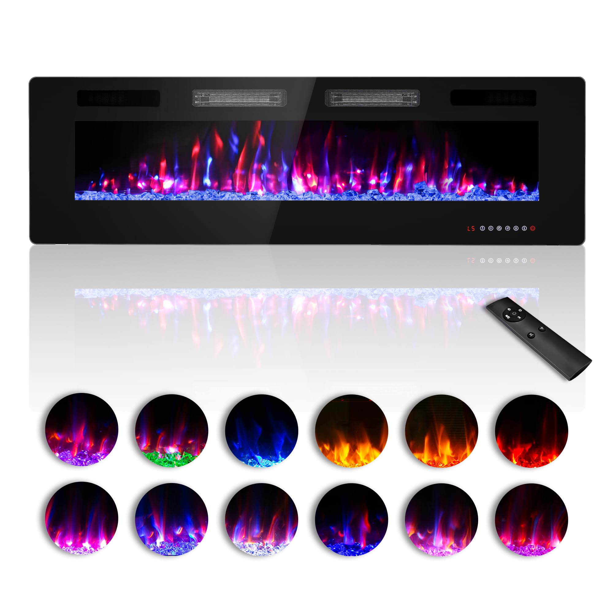 Ultra Thin Electric Wall Fireplace – 750W/1500W