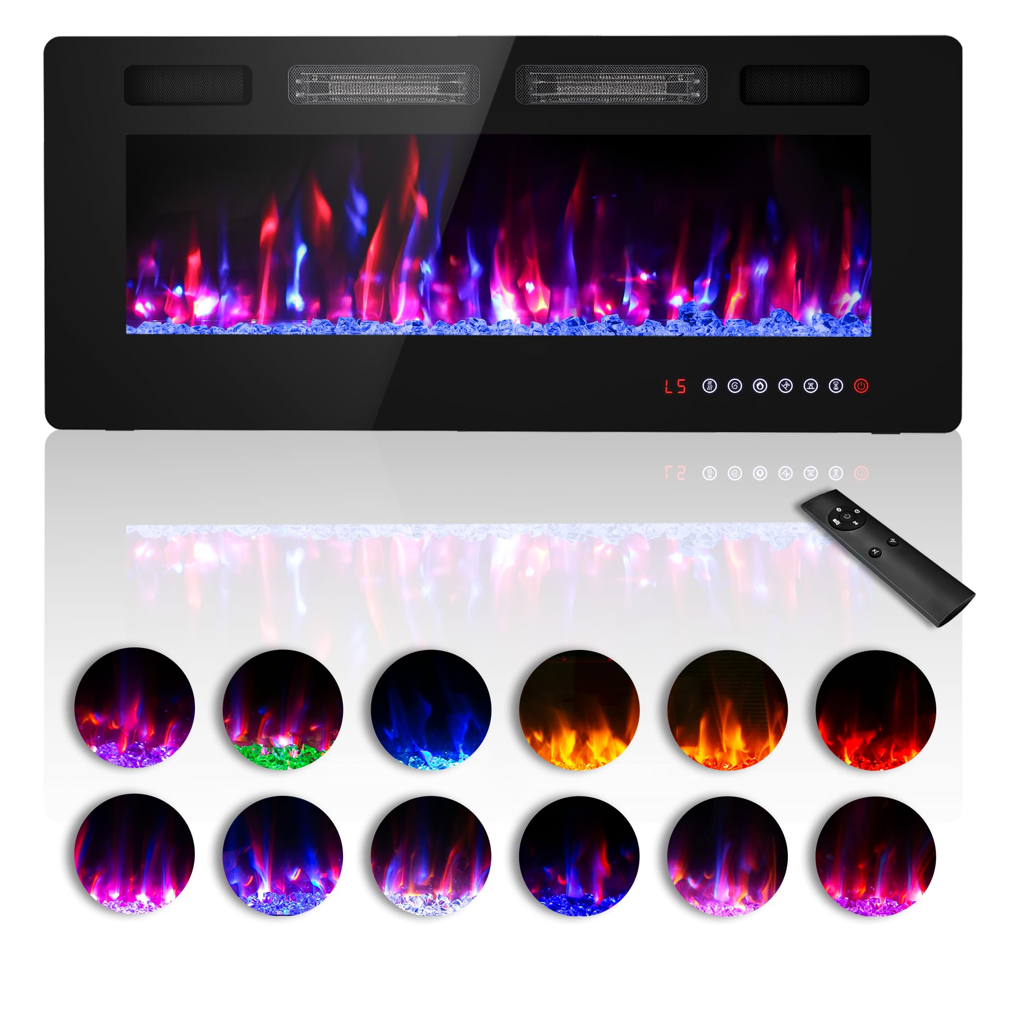 Ultra Thin Electric Wall Fireplace – 750W/1500W