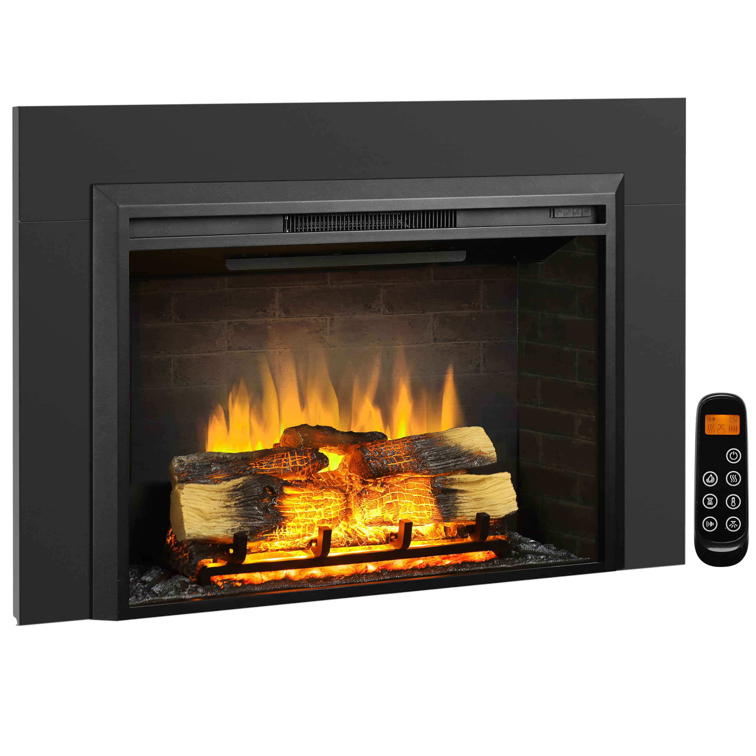 Electric Fireplace Insert – 750W/1500W with Crackling Sound