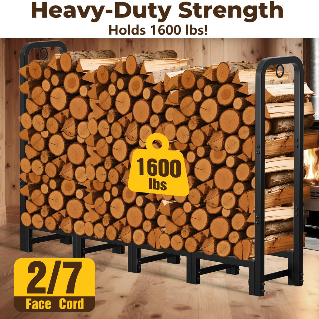 Wrought Iron Firewood Rack – Indoor & Outdoor