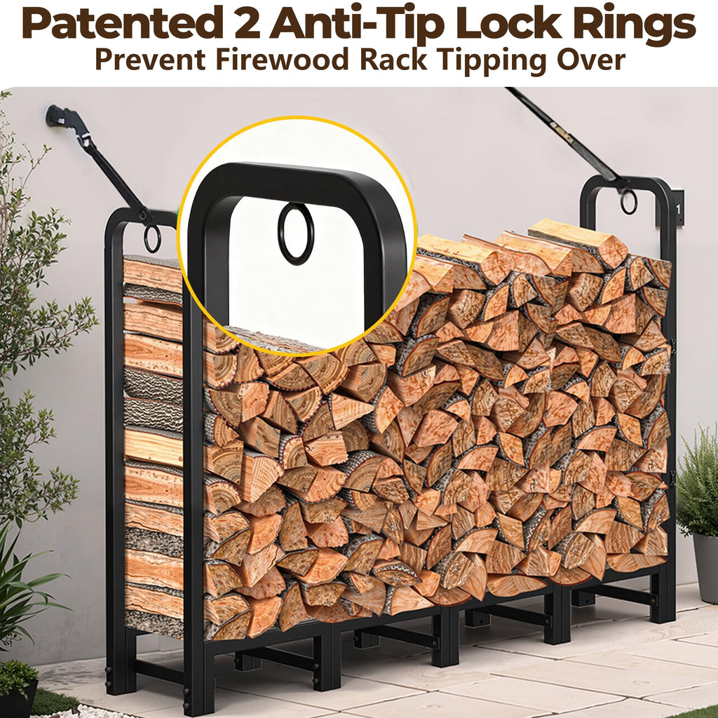 Wrought Iron Firewood Rack – Indoor & Outdoor