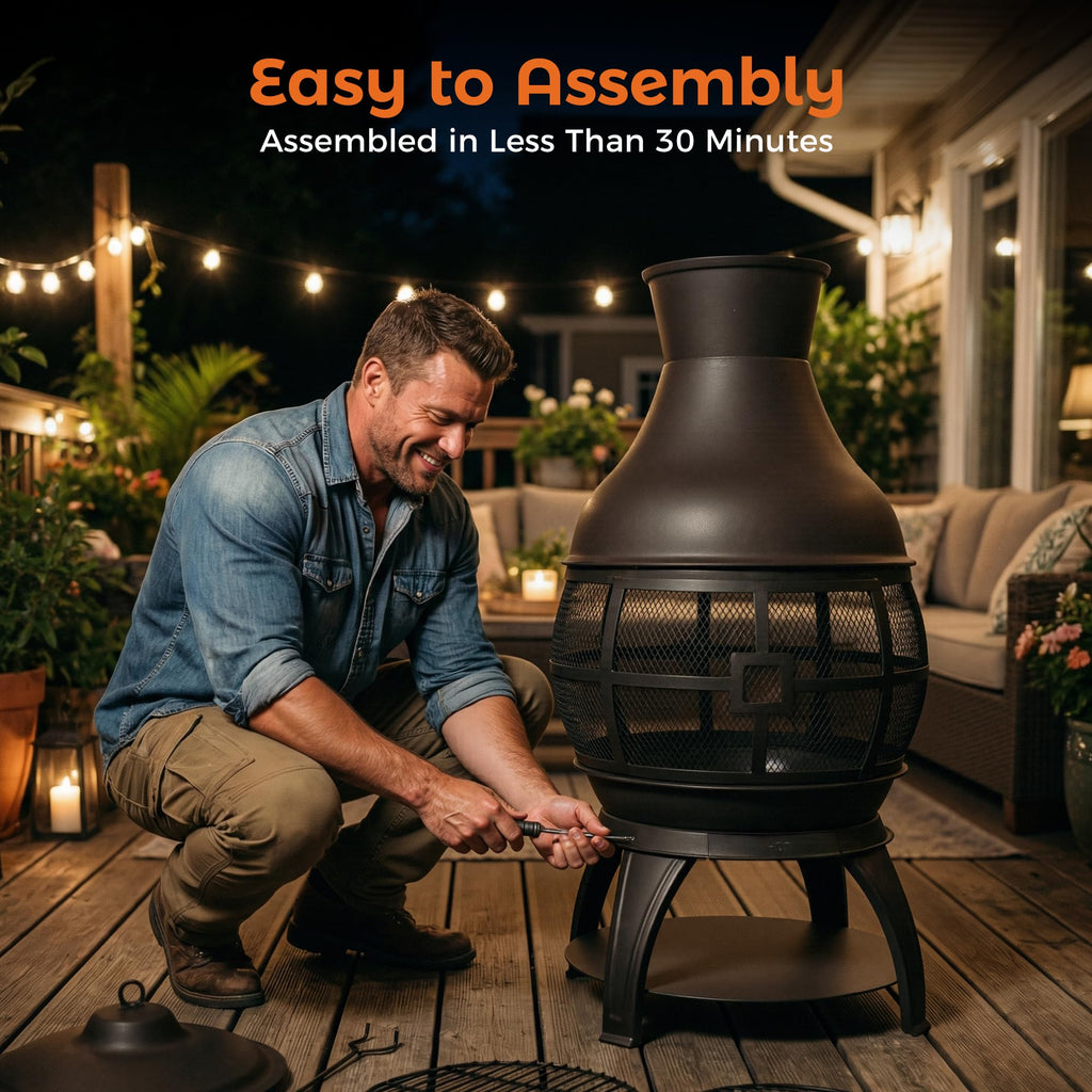 Outdoor Wood Burning Chiminea Fireplace