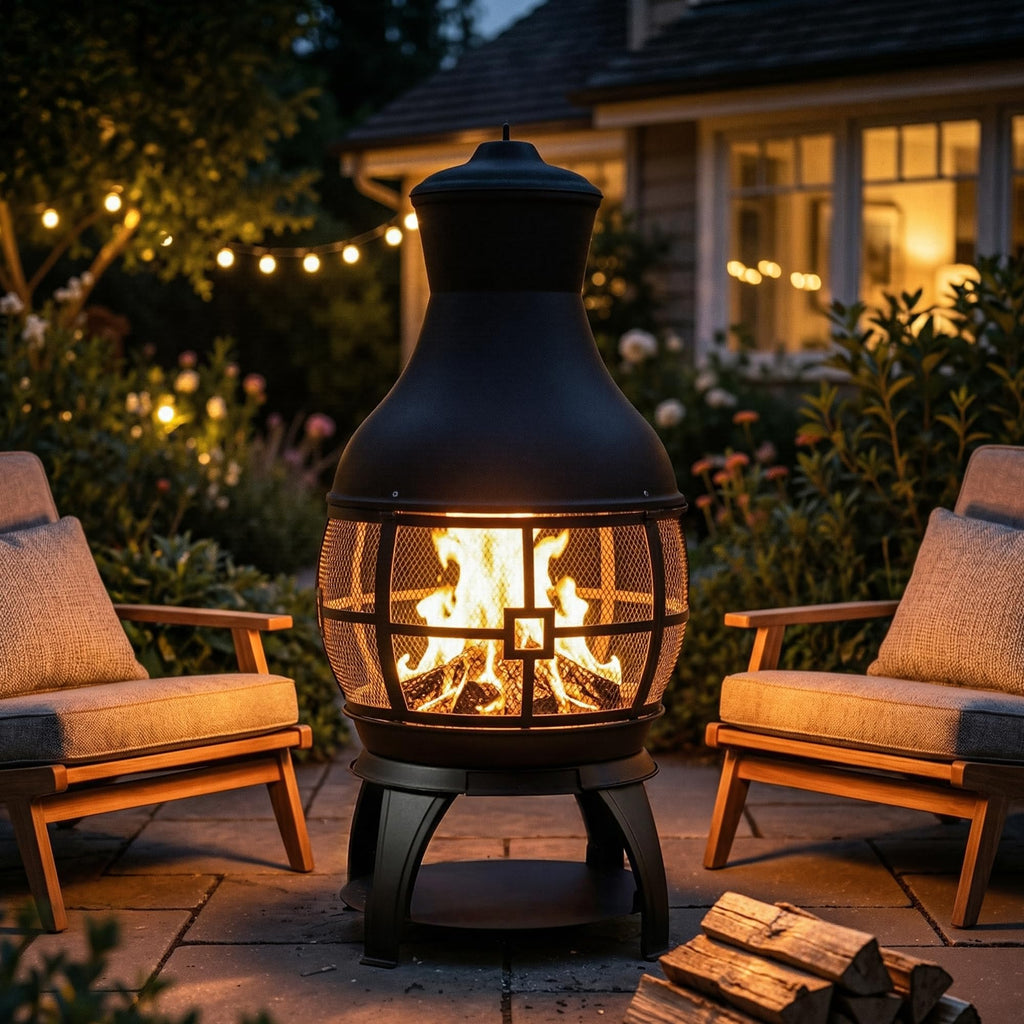Outdoor Wood Burning Chiminea Fireplace