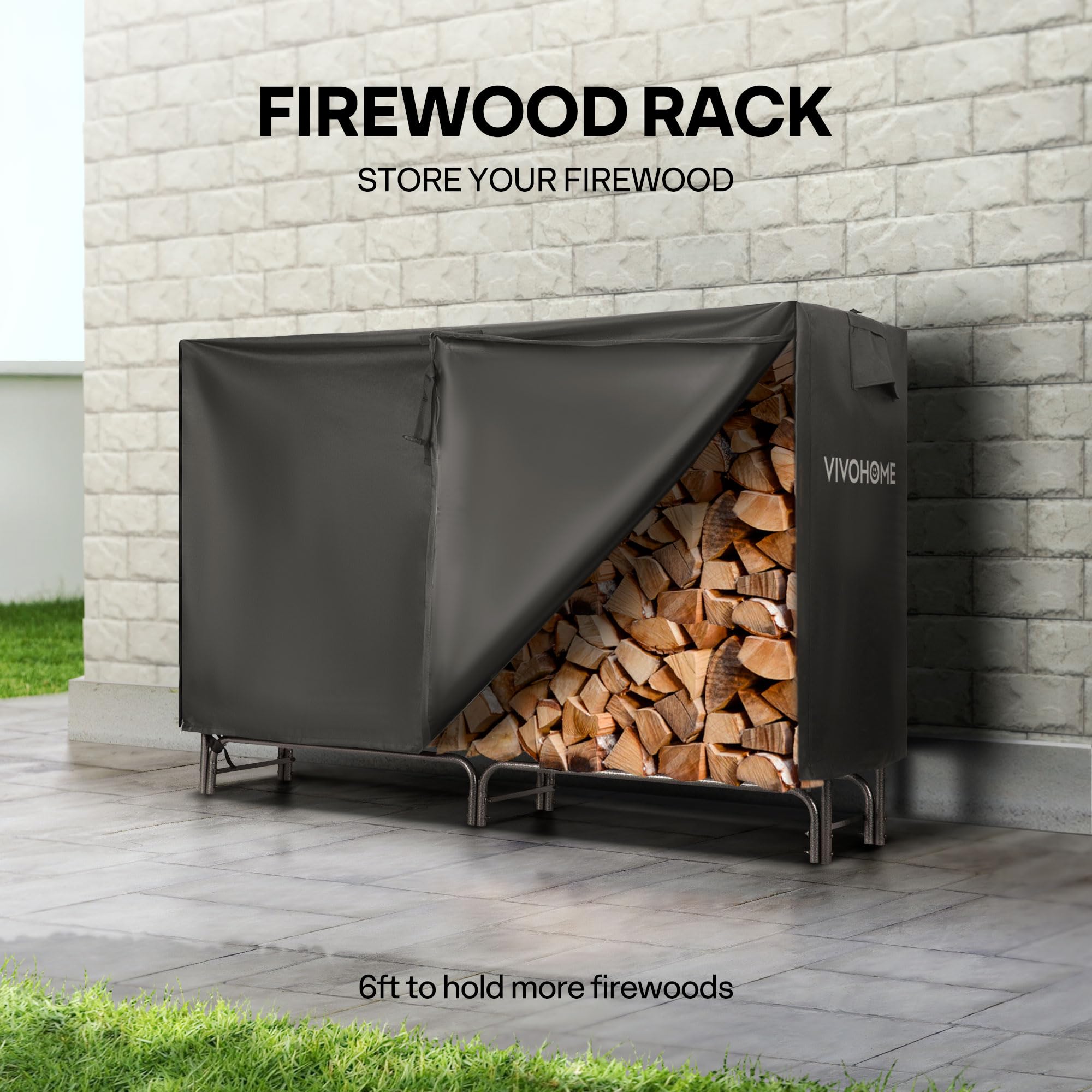 Heavy Duty Firewood Storage Rack with Cover