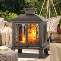 Metal Outdoor Wood Burning Chiminea Fireplace