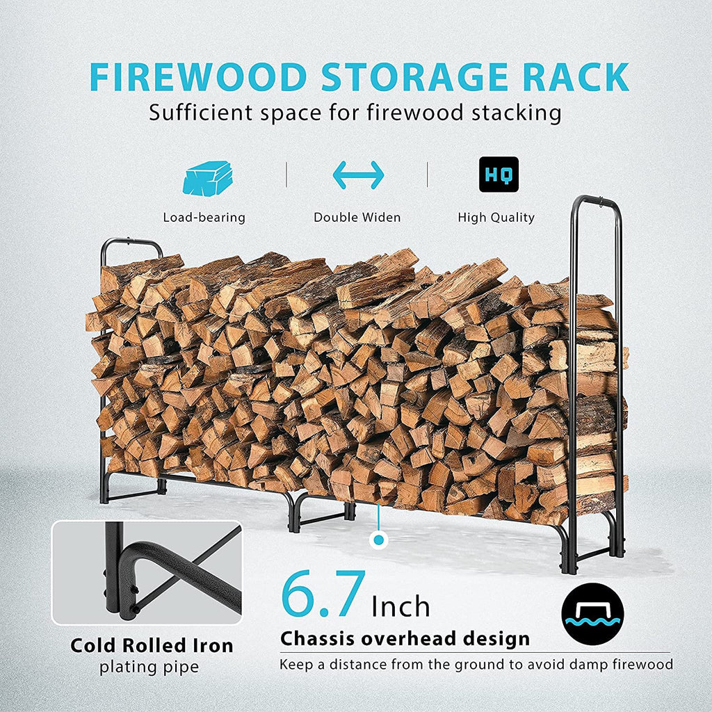 Heavy Duty Firewood Storage Rack with Cover