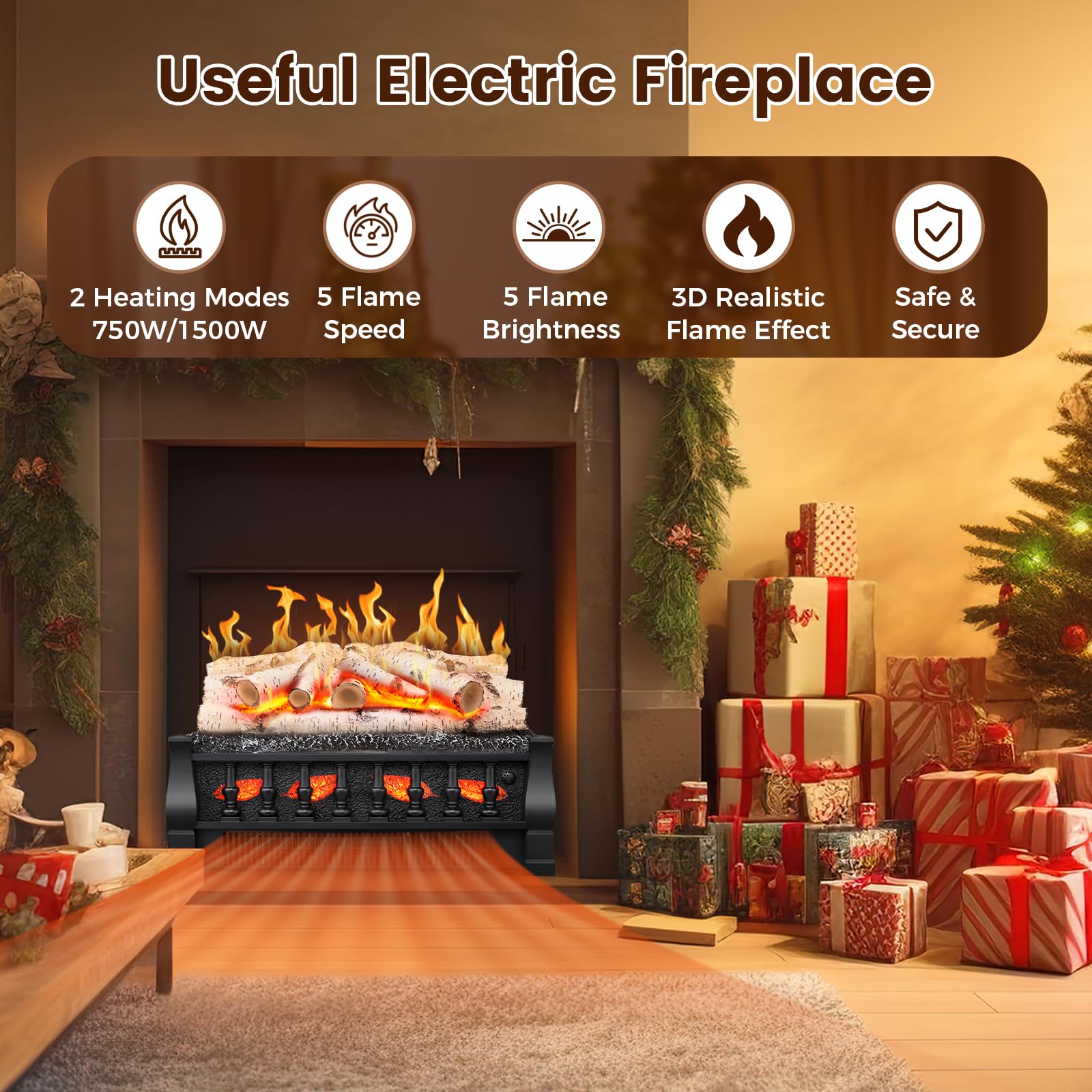 Electric Fireplace Stove 1500W