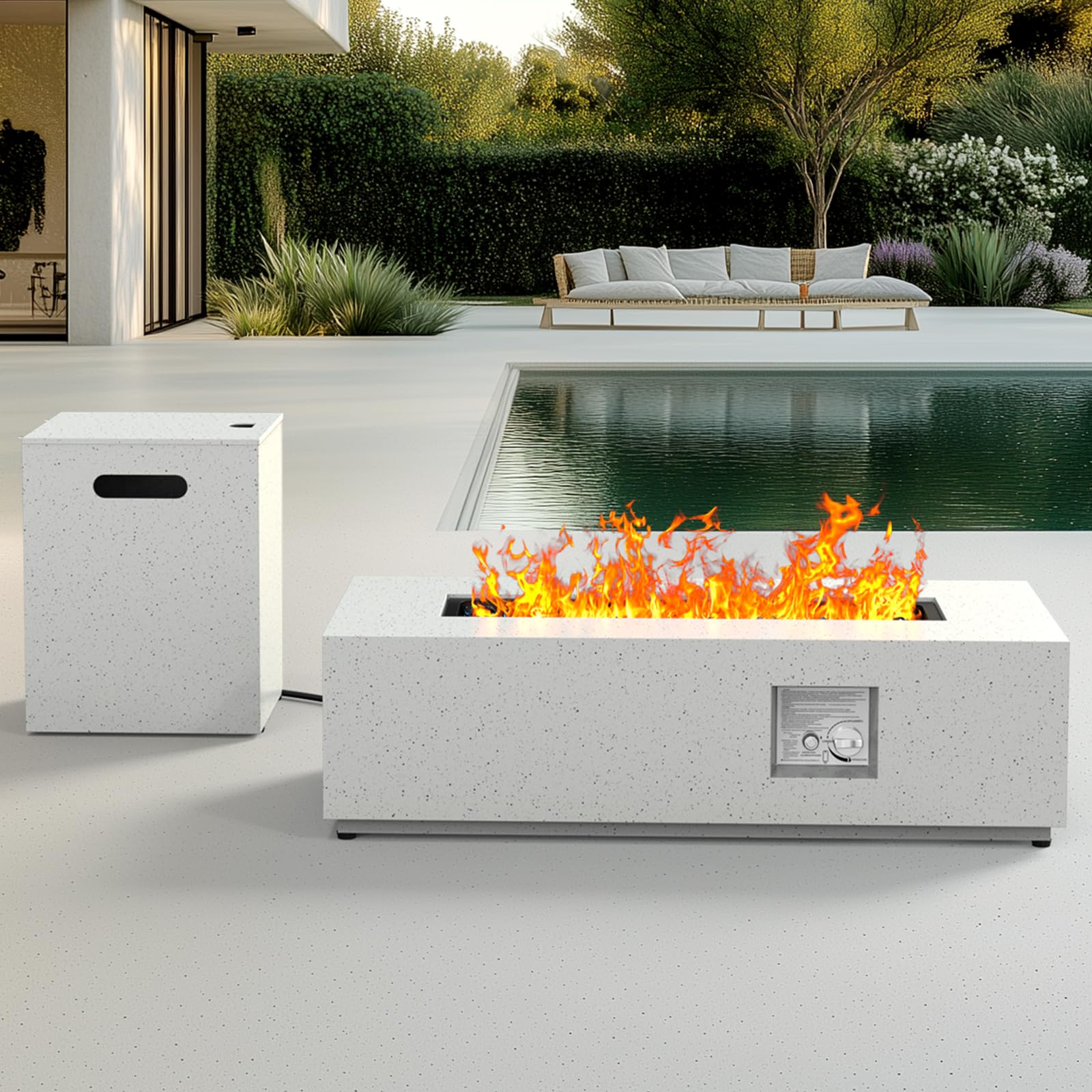 43" Rectangular Propane Fire Pit – 60,000 BTU