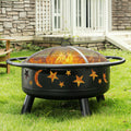 32" Round Wood Burning Fire Pit with Mesh Cover