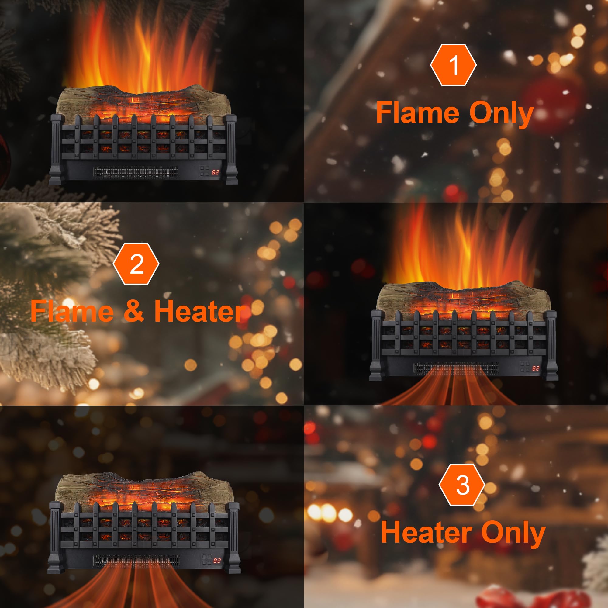 Fireplace Log Heater