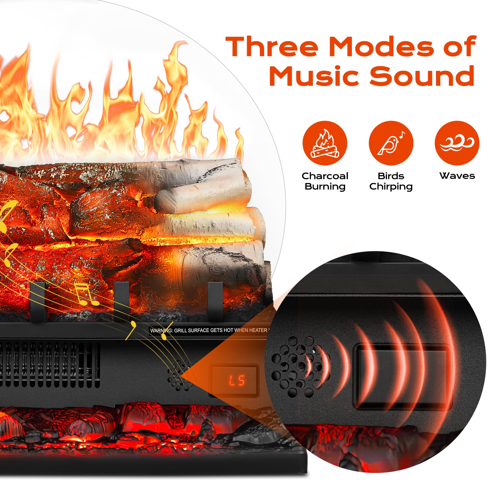 Electric Fireplace Log Set – 750W/1500W