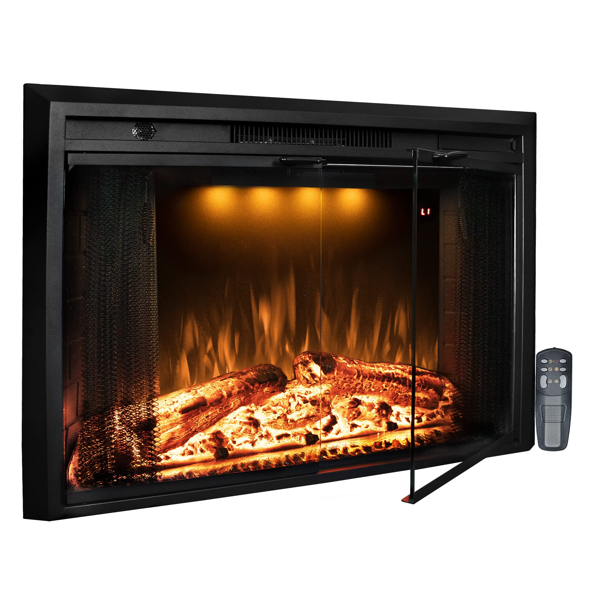 Electric Fireplace Insert with Glass Door – 750W/1500W