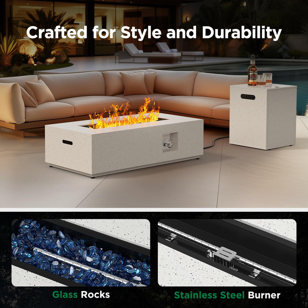 43" Rectangular Propane Fire Pit – 60,000 BTU