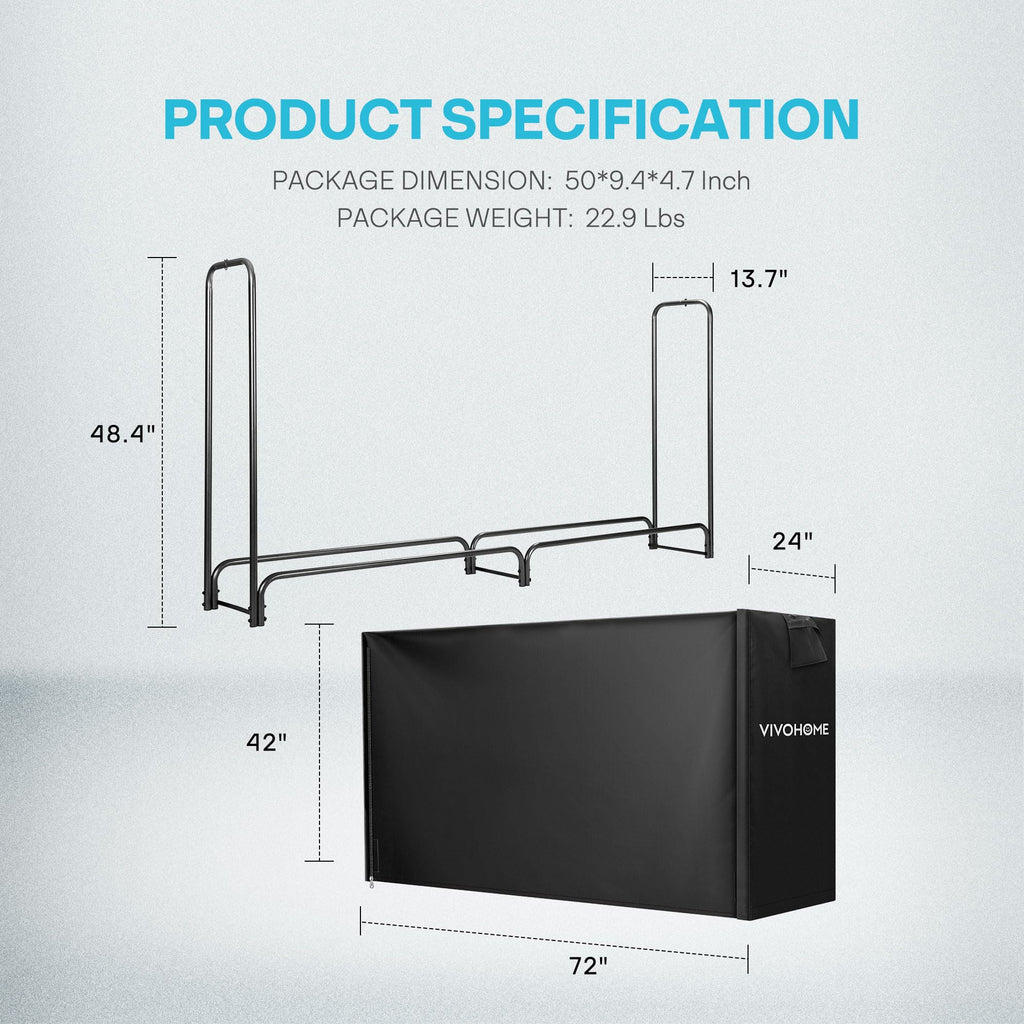 Heavy Duty Firewood Storage Rack with Cover