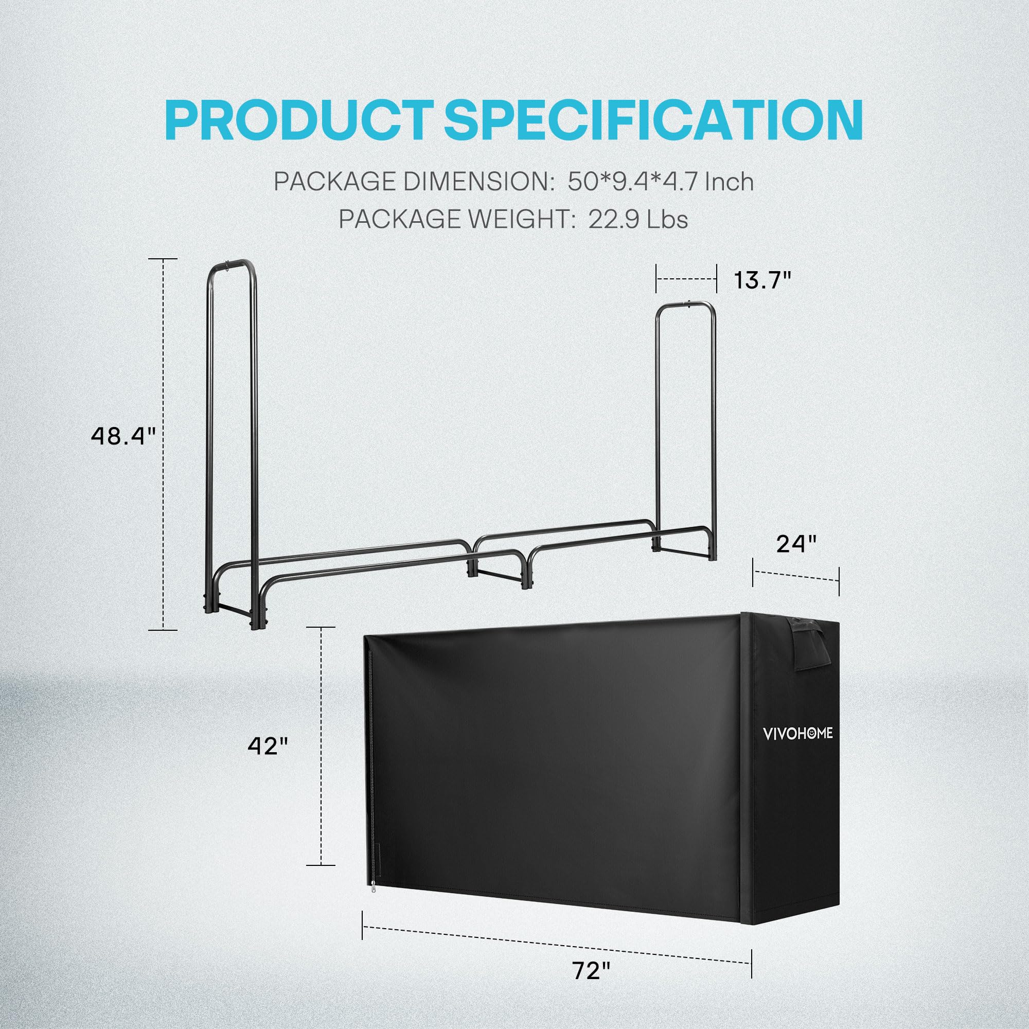 Heavy Duty Firewood Storage Rack with Cover